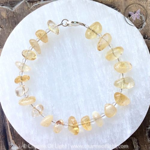 Citrine Pebble & Clear Quartz Bracelet